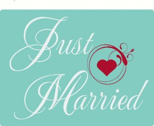 Just Married Car Decal   Car Transfer  Car Sticker with FREE Heart Graphic