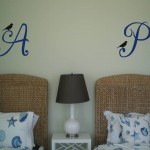 Fancy Monogram with Bird Wall Decal Wall Lettering
