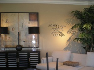 Wall Decal Wall Transfer The Key to Success is to follow the Guidance of God with large Antique Key
