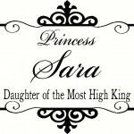 NEW DESIGN Personalized Name and Daughter of the Most High King with Ornate Frame Wall Decal Wall Words Wall Art