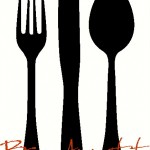 Bon Appetit/EAT with Large Silverware Wall Decal Wall Stickers Wall Tattoo