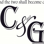 Wall Decal Wall Sticker And The Two Shall Become One with Double Monogram and Date Wall Decal/Wall Lettering