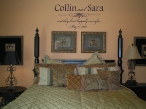 Wall Decal Quote Wall Sticker Couple Names and Date as well as They Lived Happily Ever After
