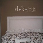 Monograms and lived happily ever after phrase Wall Decal/Sticker/Lettering/Transfer