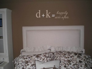 Wall Decal Quote Monograms and lived happily ever after phrase Wall Decal/Sticker/Lettering/Transfer