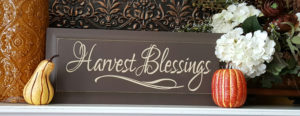 Harvest Blessings Wood Sign