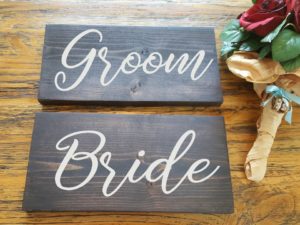 Bride & Groom Wood Signs